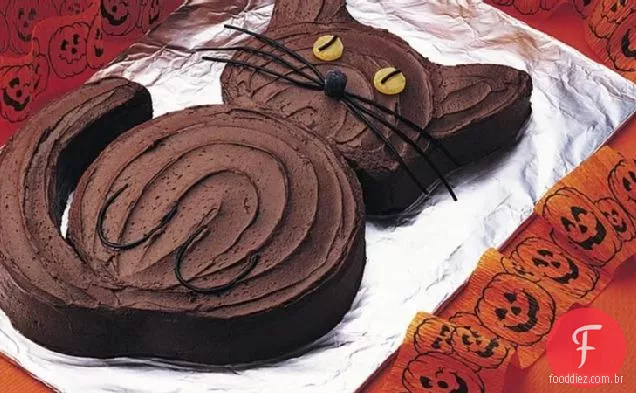 Bolo Preto Do Gato Do Dia Das Bruxas