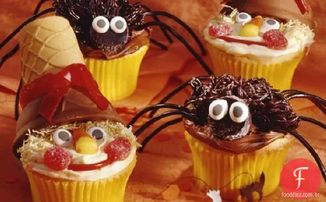 Cupcakes de espantalho e Aranha