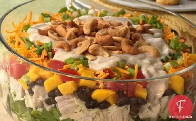 Salada De Frango Caribenha Em Camadas Sem Glúten