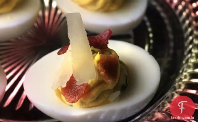 Bacon e Cheddar ovos cozidos
