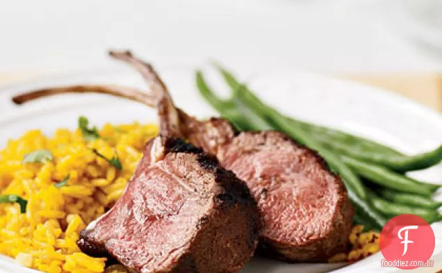 Grelha De Cordeiro com arroz de açafrão