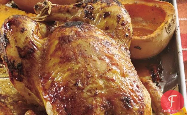 Frango Assado Teriyaki e abóbora