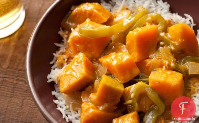 Curry vermelho tailandês com abóbora Kabocha