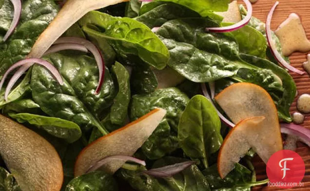 Salada de Pêra e espinafre