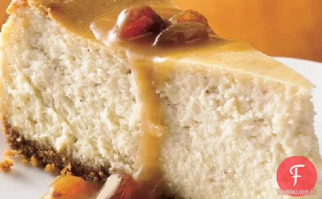 Cheesecake de Rum com manteiga quente com açúcar mascavo-molho de Rum