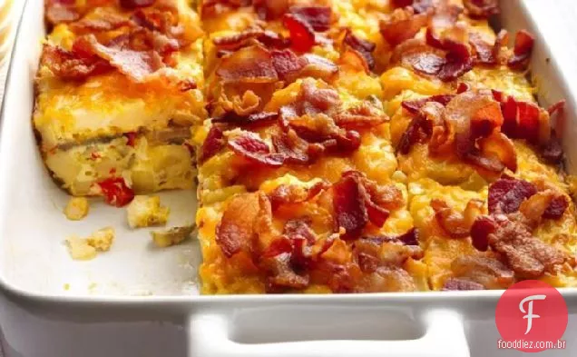 Bacon e Hash ovo marrom assar