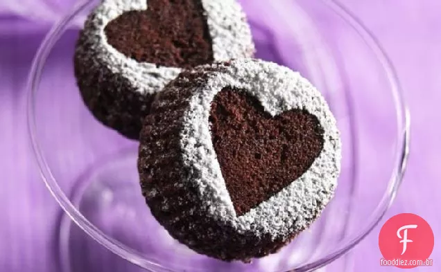 Coração Brownie Cupcakes
