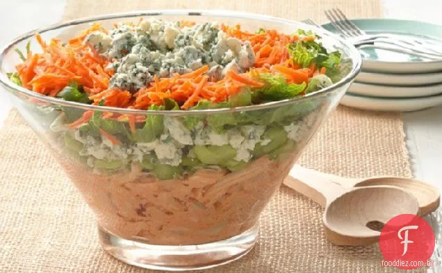 Salada De Frango Buffalo Em Camadas