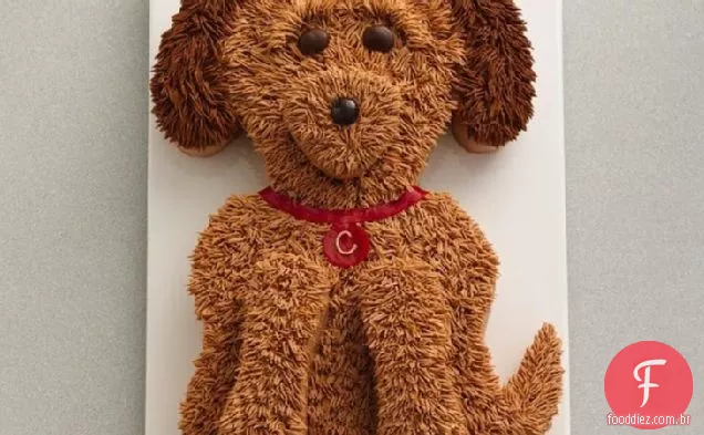 Bolo Dourado Bonito Doodle Do Cão
