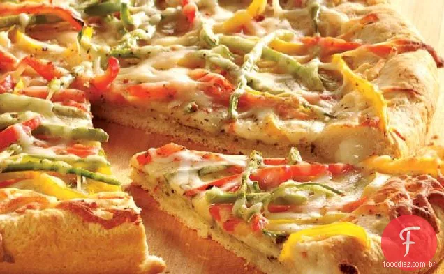 Pesto e pizza de queijo