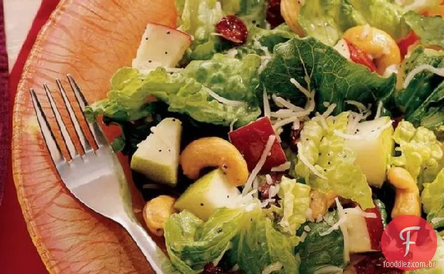 Salada de frutas de Inverno Com Molho De Sementes De Limão e papoula