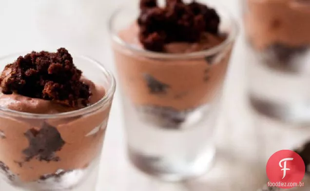 Chocolate Mousse Brownie Shots