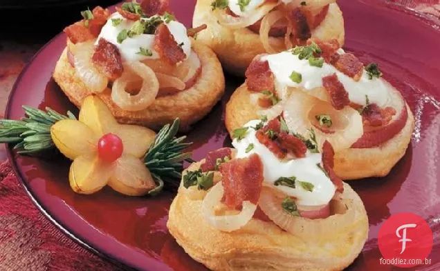 Mini Pizzas de batata e Bacon