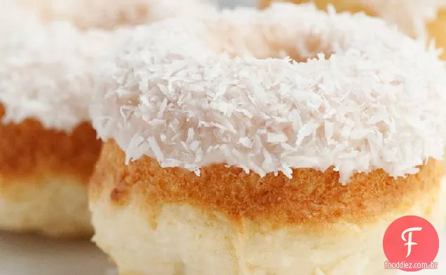Rosquinhas de coco assadas com esmalte de coco