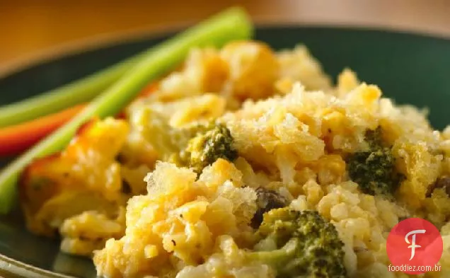 Queijo Brócolis-Arroz Assar