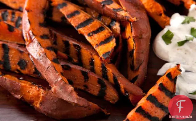Batata-Doce grelhada com creme de leite e limão