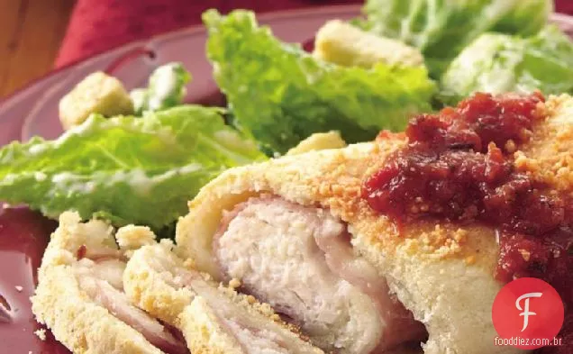 Frango Parmesão, Provolone e feixes de presunto