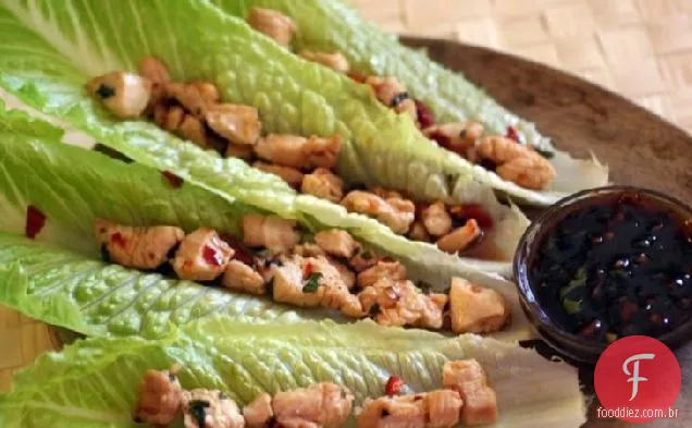 Capim-Limão-Chile-Frango Alface Wraps