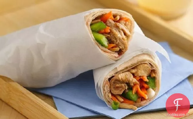 Slow-Cooker Teriyaki-Gergelim-Frango Wraps