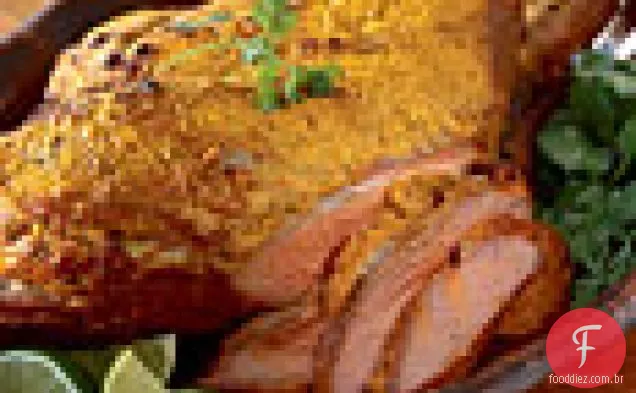 Tandoori-perna temperada de cordeiro