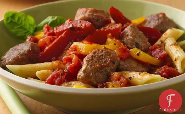 Ensopado de salsicha e pimenta Italiano