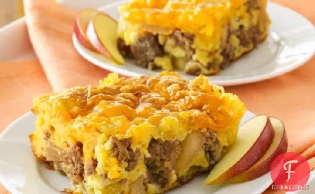 Maçã-Salsicha - Cheddar Café Da Manhã Assar