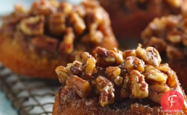 Sem Glúten Pegajoso Pecan Caramelo Figo Bolos