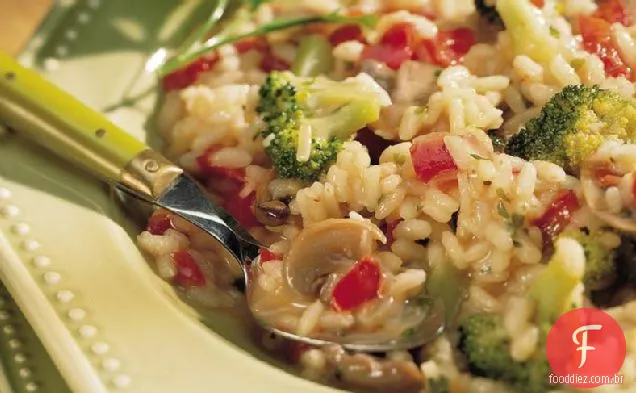 Risoto de pimenta vermelha e brócolis sem glúten