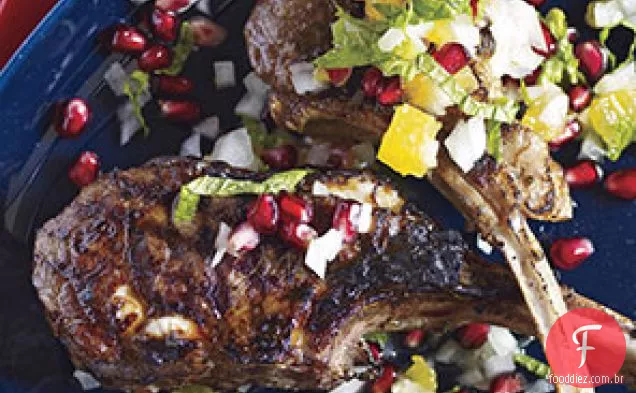 Costeletas De Cordeiro Com Sabor De Romã