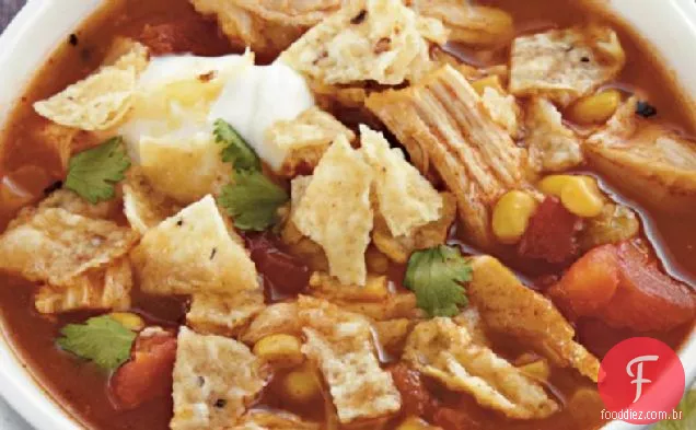 Sopa De Tortilha De Frango Com Fogão Lento
