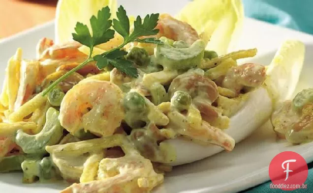 Sem Glúten Caju Curry Camarão Salada