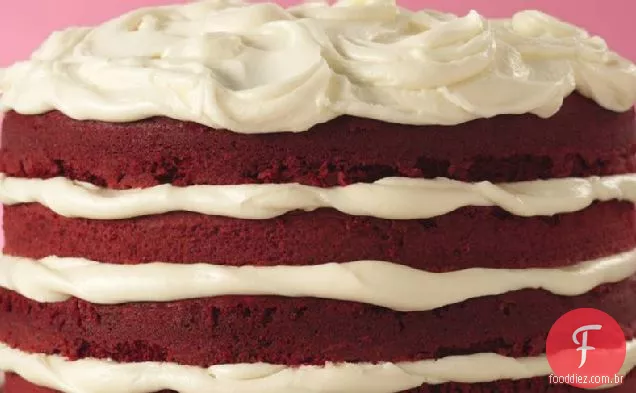 Torta De Veludo Vermelho Com Cobertura de trufas brancas