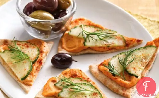 Mordidas de Hummus e pepino