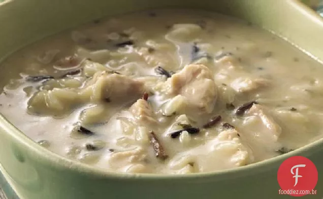 Sopa de peru e arroz selvagem