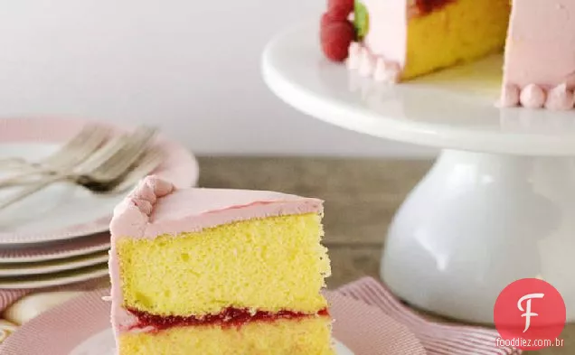 Bolo De Celebração De Limão-Framboesa