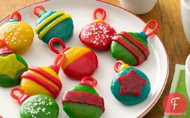 Ornamentos De Biscoito De Férias Sem Assar