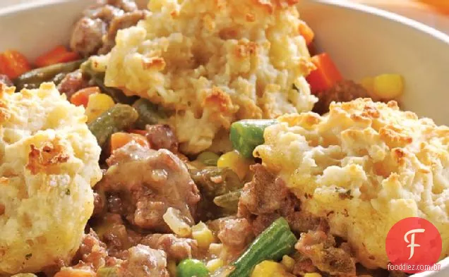 Carne Assada com bolinhos de alho e batata