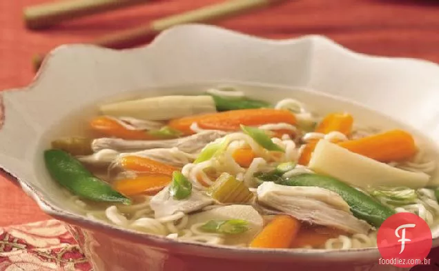 Sopa de macarrão com frango e Ramen