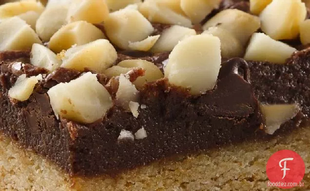 Barras de macadâmia de Chocolate preto e branco