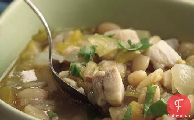 Chile Verde, frango e feijão Chili