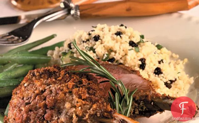 Alho-Rosemary-Crosted Rack De Cordeiro
