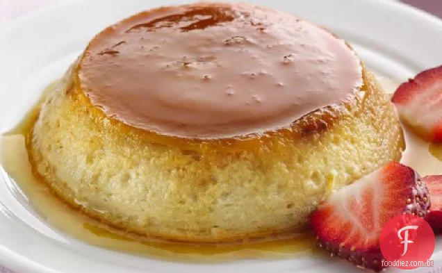 Flans De Morango Sem Lactose