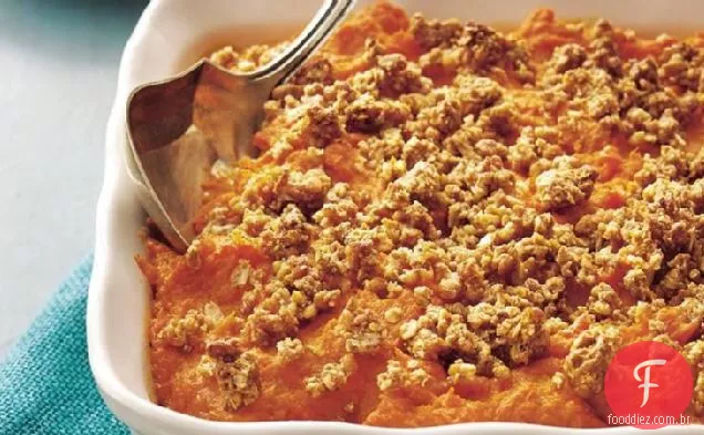 Granola Streusel-Batatas Doces Cobertas