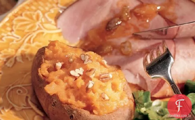 Batatas Doces Assadas À Frente