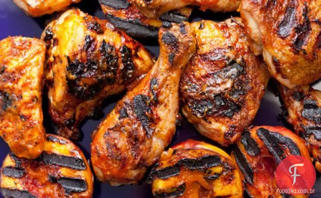 Frango grelhado com molho de churrasco nectarina