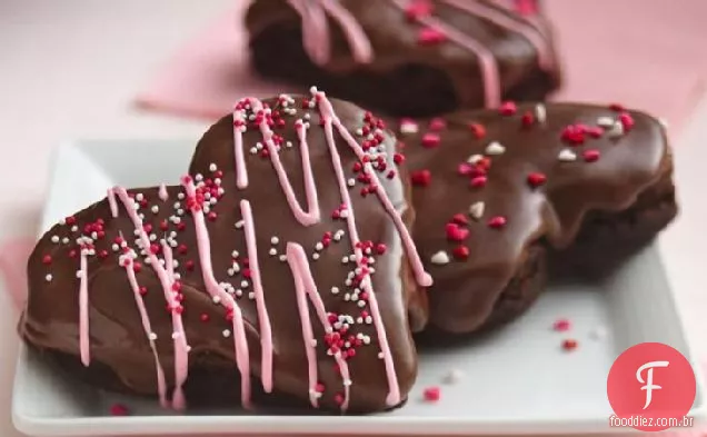 Corações De Brownie Vitrificados Tradicionais