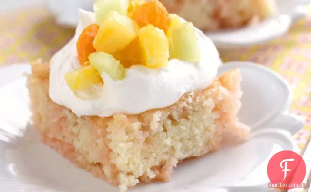 Peach - Mango Sunrise Poke Cake