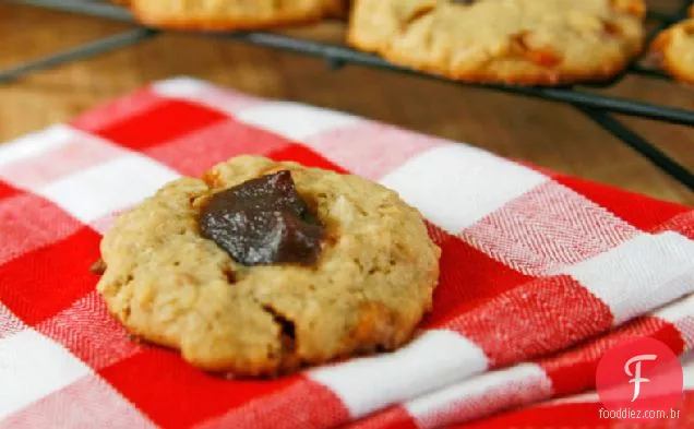 Maçã Caramelo-Biscoitos De Aveia