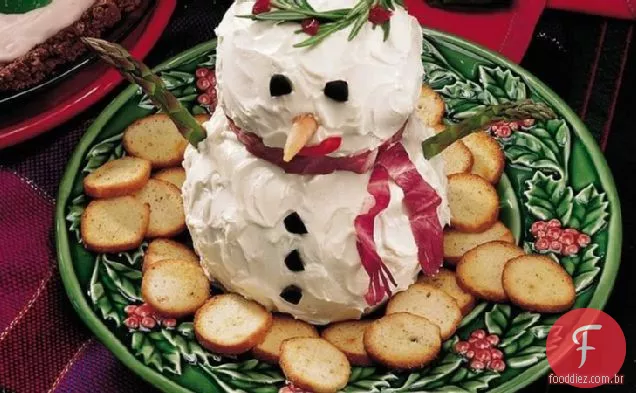 Bola De Queijo De Boneco De Neve À Frente
