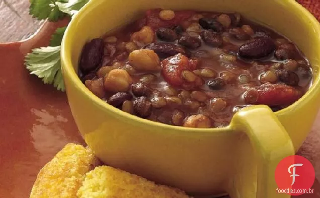 Chili De Três Feijões De Fogão Lento